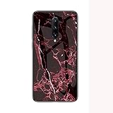 Jiajihua Hülle Kompatibel mit OnePlus 7 Pro 4G 【PC-Panel + gehärtetes Glas + weiche TPU-Hülle】 3-in-1 stoßfeste Handyhülle Red