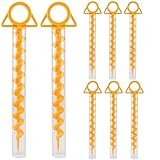EFUTURETIME 8 x Heringe Camping Stabil Schraubheringe Sandheringe Strand Kunststoff 29cm Strand Sandanker Zelt Erdanker Trampolin Bodenanker mit 8 Transparente Kunststoffrohre, Gelb