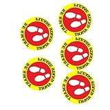 FUNNETOYU 5 Blätter Selbstklebende Abstandshalte Aufkleber PVC Runde Sticker für Schule Einkaufszentrum Öffentliche Bereiche Einfache Anbringung Glatten Oberflächen