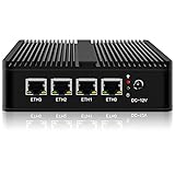 KingnovyPC Firewall Micro Appliance, 4 Port i226 2.5GbE LAN Fanless Mini PC J4125, 2* DDR4 Gigabit Ethernet AES-NI VPN Router Openwrt