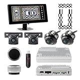 Auto Rückfahrkameras 10,25-Zoll-LCD-Display 360°-Rundumsicht-Kamerasystem Für Autos DVR-Recorder Nachtsichtkamera 128 GB USB(DV360-3DP-S Full Set)