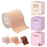 Nippli Shape Up Breast Tape (Nude) – NippelCover 7,5cm x 5m, inkl. 10 Nipplepads – Brust Tape – für den perfekten Halt ohne BH – Feuchtigkeitsbeständig & extra Breit