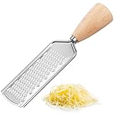 BESPORTBLE Edelstahl Gemüsereibe mit Rundem Buchenholzgriff Multifunktionaler Kartoffelreibe Küchenzubehör Robust Rostfrei Einfach zu Reinigen für Obst Käse und Gemüse