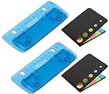 Set 2 Taschenlocher Mini-Taschenlocher zum Einheften, mit Haftnotizen, für 8 cm Lochung, Locher für Schule Büro Haushalt, Farbe Blau