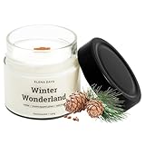 Duftkerze Winter Wonderland, Weihnachten, Christmas, Sojawachs, Kerze mit Holzdocht, Handgefertigte Kerze 140 gramm, Brenndauer 45 Stunden, deutsche Marke, Elena Days