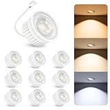 SSC-LUXon 10x LED LumiFLEX Glühbirne GU10 4W - 3 Lichtfarben warm neutral kalt per Schalter - Leuchtmittel Set für Lampen Aufbaustrahler Einbaustrahler