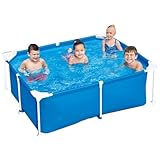 Easnuroz 150-300 Cm Metallschwimmbecken Rechteckiges Schwimmbecken Planschbecken Im Freien Haushaltsstudenten Erwachsene Familien Verdicktes Schwimmbecken Fischbecken Im Freien(180 * 140 * 60cm)