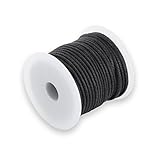 Auroris 10m Rolle Baumwollband rund 2mm Farbe: schwarz