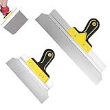 Trockenbau Spachtel Set, 2 Stück 250mm 400mm Kittmesser Flächenspachtel Spachtel Set, Edelstahl Flächenspachtel Glättspachtel, für Trockenbau, Verputzen, Tapeten Entfernen