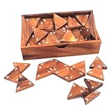 ROMBOL Tridomino - anspruchsvolle Variante des Dominospiels mit Zahlen für 2-6 Personen