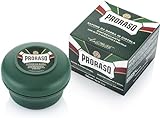 Proraso Shaving Soap inklusive Seifenschale, 150 ml, erfrischende und belebende Rasierseife für Herren mit Eukalyptusöl und Menthol, Made in Italy, Grün