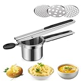 GAOXIAO Kartoffelpresse, Kartoffelpresse Edelstahl Baby Essen Obst und Gemüse kartoffelstampfer für Cremige Flauschige Kartoffelpüree und Lebensmittelrezept Spätzlepresse A S