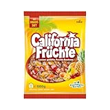 California Früchte – 1 x 1000g Vorratspackung – Gefüllte Bonbons mit Fruchtsaft – In vier verschiedenen Sorten