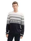 TOM TAILOR Herren Norweger Pullover, 36960 - Offwhite Navy Fair Isle, XXL