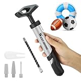 WESTGIRL Ballpumpe Handpumpe mit 2 Ball Nadeln, 2 Düse und 1 Schlauch Aufpumpen Fußball Sportball Volleyball Basketball Handball Wasserball Rugby Balloon Luftpumpe