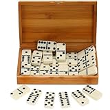 Hrippy Traditionelle Dominoes Set, 28pcs/Set Funny Brettspiel Dominos Tischspiel Domino Spielzeug Holzkoffer -bildungsspielzeug Für Kinder Und Erwachsene