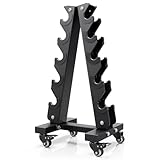 YOLEO Schwerlast-Hantelständer mit Rollen – Verstellbares Gewichtsregal, 500kg Tragfähigkeit, platzsparender Fitness-Organizer für Zuhause