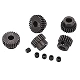 Akozon 5er-Set 48DP Ritzel mit 5 Mm Bohrung, 20 Zähne, 22 Zähne, 24 Zähne, 26 Zähne, 28 Zähne, für RC-Monstertrucks Im Maßstab 1:10, Hochpräzises Motorgetriebe