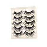 FOYTOKI 5Paare Künstliche Wimpern Hochwertige Lange Wimpern für Natürlichen Look Wiederverwendbare Fluffy Wimpern Einfach zu Verwenden für Bühne Schwarze Farbvariante