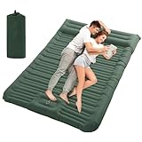 HAUSPROFI Isomatte 2 Personen, 194x137cm Verbesserte Isomatte Selbstaufblasend, Isomatte Outdoor, Isomatte Camping, Isomatte Aufblasbar, Schlafmatte Camping mit Fußpumpe und Kopfkissen für 2 Personen