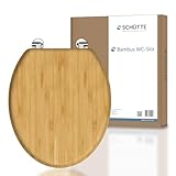 SCHÜTTE WC-Sitz BAMBOO ohne Absenkautomatik aus Bambus, nachhaltiger Toilettendeckel mit 175kg Belastbarkeit, Toilettensitz mit Brille, Klodeckel für WC, Holz Klobrille