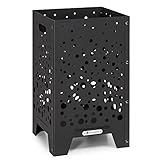 Blumfeldt Feuerschalen für den Garten, Robuste Stahl-Feuertonne, Feuerkorb für den Garten, Terrasse & Balkon, Feuerkorb Groß mit Regenabdeckung & Tragegriff, Wetterfeste Feuerstelle 50 cm Hoch