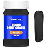 7 Artists Chalk Paint Schwarz 100 ml Kreidefarbe für Möbel | Kreidefarbe für Holz auf Wasserbasis - Schwarz Farbe für Möbel ohne Schleifen | Kreidefarbe Möbel, Wand, Holz und andere Oberflächen