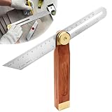 Multi Winkelschmiege Verstellbarer Multifunktionswinkel T-Fase 200 mm, Schmiege Winkelmesser Verstellbarer Winkel mit Feststellfunktion Gehrmaß Winkel