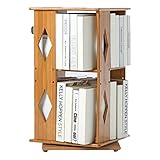 SHZZHS Bücherregal Kreatives Bücherregal Einfaches modernes Desktop-Bücherregal 360 ° Doppelschichtiges drehbares Regal Bücherregal Bodenstehende Bücherregale Platzsparend