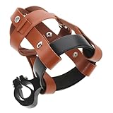 SOIMISS Vintage PU Fahrradflaschenhalterung mit Stoßdämpfung Robuster Getränkehalter aus Aluminiumlegierung Geeignet für Mountainbike Wandern und Camping Braunes Netz und Schwarzer Rahmen
