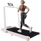 Laufband für Zuhause - 2-in-1 Klappbar & Montagefrei, mit Fernbedienung 1-6 km/h, LED-Display, Bluetooth-Lautsprecher & Telefonhalterung, Fitnessgerät für Zuhause & Büro