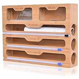 5in1Folienschneider, Folienspender Mit Cutter, Folienschneider Kompatibel, Alufolie Spender, Frischhaltefolie Abroller, Folienspender Schublade, Frischhaltefolienspender Für Küchenschublade(40*29.5*8)