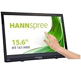 HANNspree HT161HNB 39,6cm (15,6') Multitouch-Monitor WXGA 220cd VGA HDMI Lautsprecher USB VESA Neigbar, Schwarz