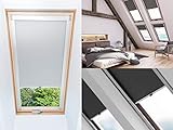 Dachfensterrollo Thermo verdunkelnd passend für VELUX FK06, PK08, P06 oder P08 Fenster Dachrollo Weiss Schwarz Hellgrau Dunkelgrau Natur Blau (Schwarz, P08)