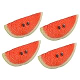 Cabilock 4 Stück Simulierte Wassermelonenscheiben Obst Foto Requisiten Künstliche Früchte Prunkstück Dekorative Wassermelonenscheiben Mini Modell Obst Künstliche Tropische Früchte