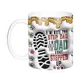 Dad Mug – Dad Cup, 3D-doppelseitiger Druck, 350 ml, Keramik-Wasserflasche für Wasser, Trinken, Sport, Reisen, Weihnachten, Ostern