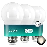 Linkind Ultraeffiziente E27 LED Lampe, 3,8W=60W, 4000K Neutralweiß mit Energieeffizienz-Label-A, Nicht Dimmbar A60 Edison 806 Lm, 220° Abstrahlwinkel, Klasse-A LED Leuchtmittel, Matt, 3 Stück