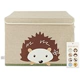 Bieco Igel Spielzeug Aufbewahrung für Baby- & Kleinkinderzimmer | Spielzeugkiste Waldtiere | große Kiste mit Deckel | Spielzeugbox mit Deckel Aufbewahrungsbox Kinder Igel Baby Spielzeugtruhe Kinder