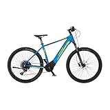 FISCHER E-Mountainbike MONTIS 6.0i Elektrofahrrad MTB für Damen und Herren, RH 51 cm, E Bike mit Mittelmotor 90 Nm, 36 V Akku im Rahmen, Blau Matt, 29 Zoll