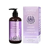 Massageöl für Erwärmen, Entspannen, Massieren Gelenkschmerzen Linderung, Lavendel Peppermint Massage Oil Massageöl Feuchtigkeitsspenden 10.2 fl.oz