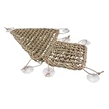 FONDOTIN 1Satz Eidechsen Hängematte Handgewebte Pet Matte für Haustiere Eidechsen Schlafbett Dreieckige Quadratische Matte mit Saugnäpfen Fördert Bewegung Gesundheit