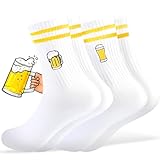TUZELIYA Original Bier Geschenk, 2 Paar Bier Socken mit Biermuster, Biersocken Herren Tennissocken, Lustige Geschenkideen Geschenke Vatertag Ostern Bierfest Weihnachtstag für Männer Frauen