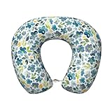 Mosytuky Reisekissen mit Blumenmuster in Blau, Memory-Schaum, U-förmiges Nackenkissen zum Schlafen, für Flugzeug, Auto und Zuhause