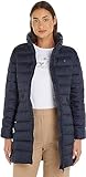 Tommy Hilfiger Damen Daunenmantel Padded Global Stripe Coat Winter, Blau (Desert Sky), M