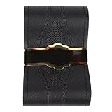 Lenkradhüllen 15 Zoll/38 cm PU-Leder-Lenkradbezug Fürs Auto rutschfest O-förmiges Lenkradgeflecht Aufgenähter Wickel Mit Nadelfaden Lenkradschutz(Schwarz)