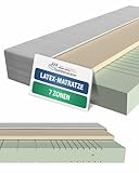 AM Qualitätsmatratzen 7 Zonen Latex Matratze 90x200 H3 - Made in Germany - Oeko TEX zertifizierte Naturlatex Matratze 90x200-20 cm Hoch - Hybridmatratze mit 4cm Latexauflage
