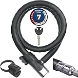 ABUS Panzerkabelschloss Steel-O-Flex Centuro 860 - mit QuickSnap RBU-Halter - Kabelschloss aus Stahlkabel mit Panzer aus Stahlhülsen - ABUS-Sicherheitslevel 7 - 85 cm, Schwarz