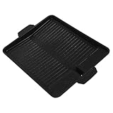 GALPADA Bbq Grillpfanne Rechteckig mit Antihaftbeschichtung Hitzebeständig und Langlebig für Outdoor Camping und Heimgebrauch mit Praktischem Ölablauf für Fettarmes Grillen