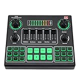 DIKAMAN Audio-Mixer, Live-Soundkarte, professionelle Aufnahme, tragbarer Mixer, Sound, Live-Übertragung, Soundkarte Für Karaoke-Studio-Streaming-Aufnahmen