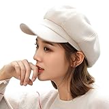 YONKOUNY Schirmmütze Barett Mütze Damen Casual Mütze Ballonmütze Beret Cap (Beige)